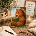 Cute Reading Bear Hardcover Journal | Ruled Line Notebook for Book Lovers | Woodland Bear Writing Journal