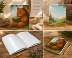 Cute Reading Bear Hardcover Journal | Ruled Line Notebook for Book Lovers | Woodland Bear Writing Journal