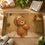 Cute Bear Bath Mat | Soft Non-Slip Bathroom Rug | Cozy Bathroom Decor | Plush Shower Floor Mat | Animal Bath Rug