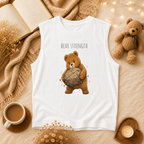 Bear Strength Muscle Tank Top | Cute Gym Bear Shirt | Cute Workout Tank | Unisex Sleeveless Fitness Top | Gift for Gym Lovers