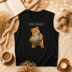 Bear Strength Muscle Tank Top | Cute Gym Bear Shirt | Cute Workout Tank | Unisex Sleeveless Fitness Top | Gift for Gym Lovers