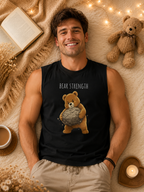 Bear Strength Muscle Tank Top | Cute Gym Bear Shirt | Cute Workout Tank | Unisex Sleeveless Fitness Top | Gift for Gym Lovers