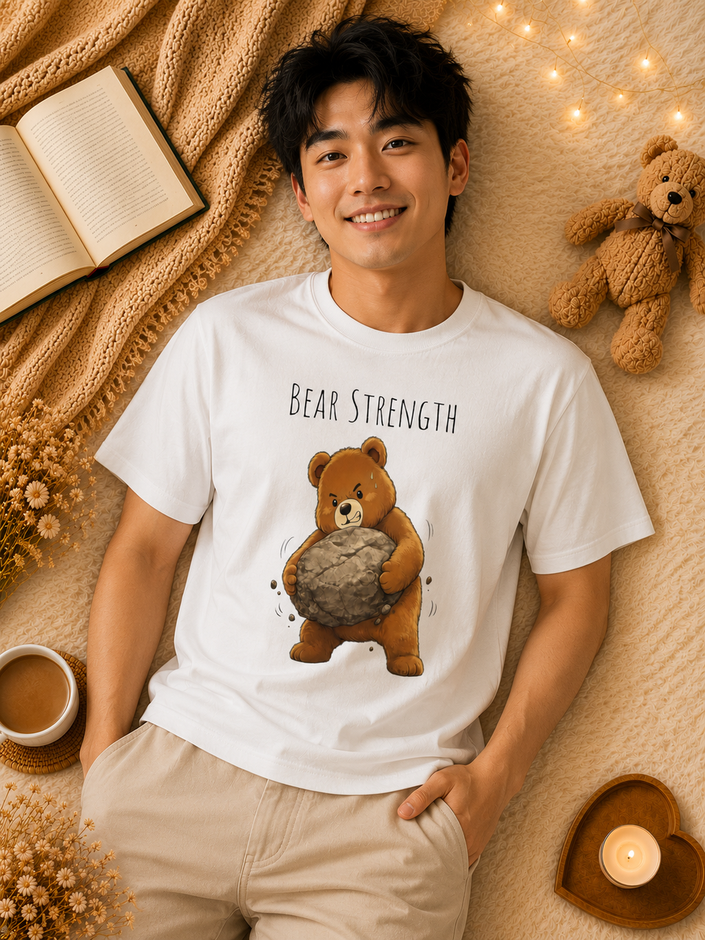 Bear Strength Gym Shirt, Cute Weightlifting Bear T-Shirt, Funny Workout Tee, Fitness Lover Gift, Gym Bear Graphic Tee