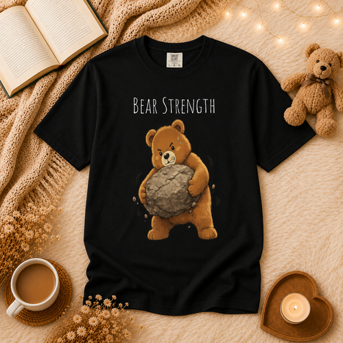 Bear Strength Gym Shirt, Cute Weightlifting Bear T-Shirt, Funny Workout Tee, Fitness Lover Gift, Gym Bear Graphic Tee