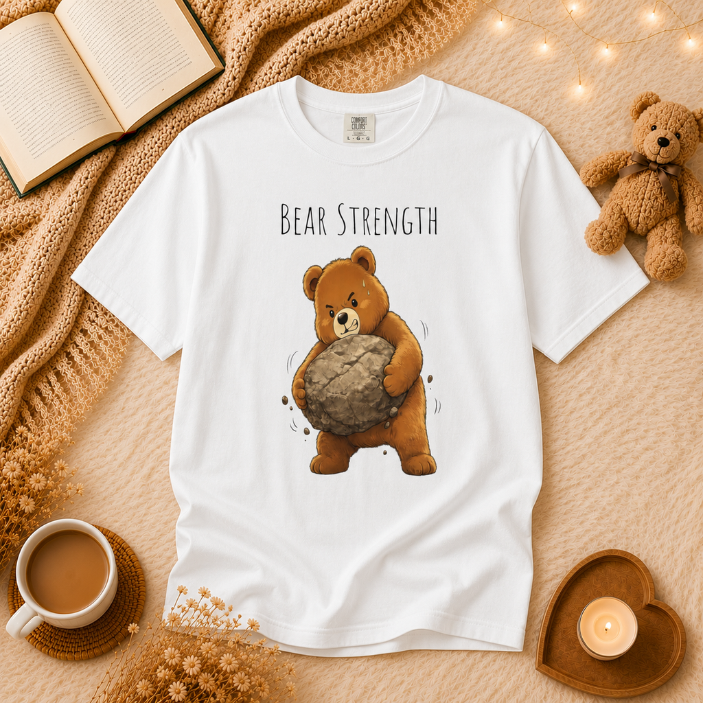 Bear Strength Gym Shirt, Cute Weightlifting Bear T-Shirt, Funny Workout Tee, Fitness Lover Gift, Gym Bear Graphic Tee