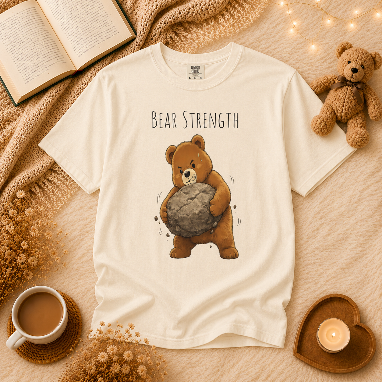 Bear Strength Gym Shirt, Cute Weightlifting Bear T-Shirt, Funny Workout Tee, Fitness Lover Gift, Gym Bear Graphic Tee