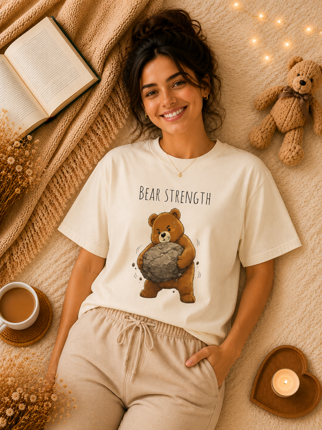 Bear Strength Gym Shirt, Cute Weightlifting Bear T-Shirt, Funny Workout Tee, Fitness Lover Gift, Gym Bear Graphic Tee