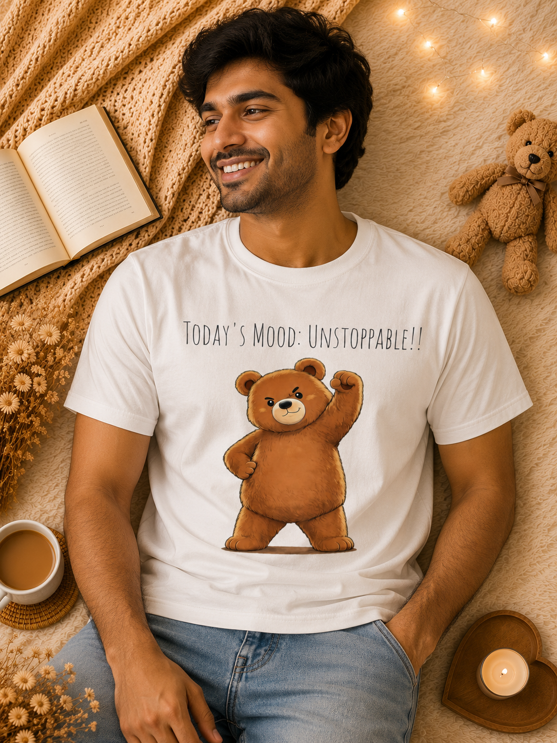 Today's Mood: Unstoppable Bear T-Shirt | Cute Motivational Graphic Tee | Positive Mindset Shirt | Unisex Bear Lover Gift
