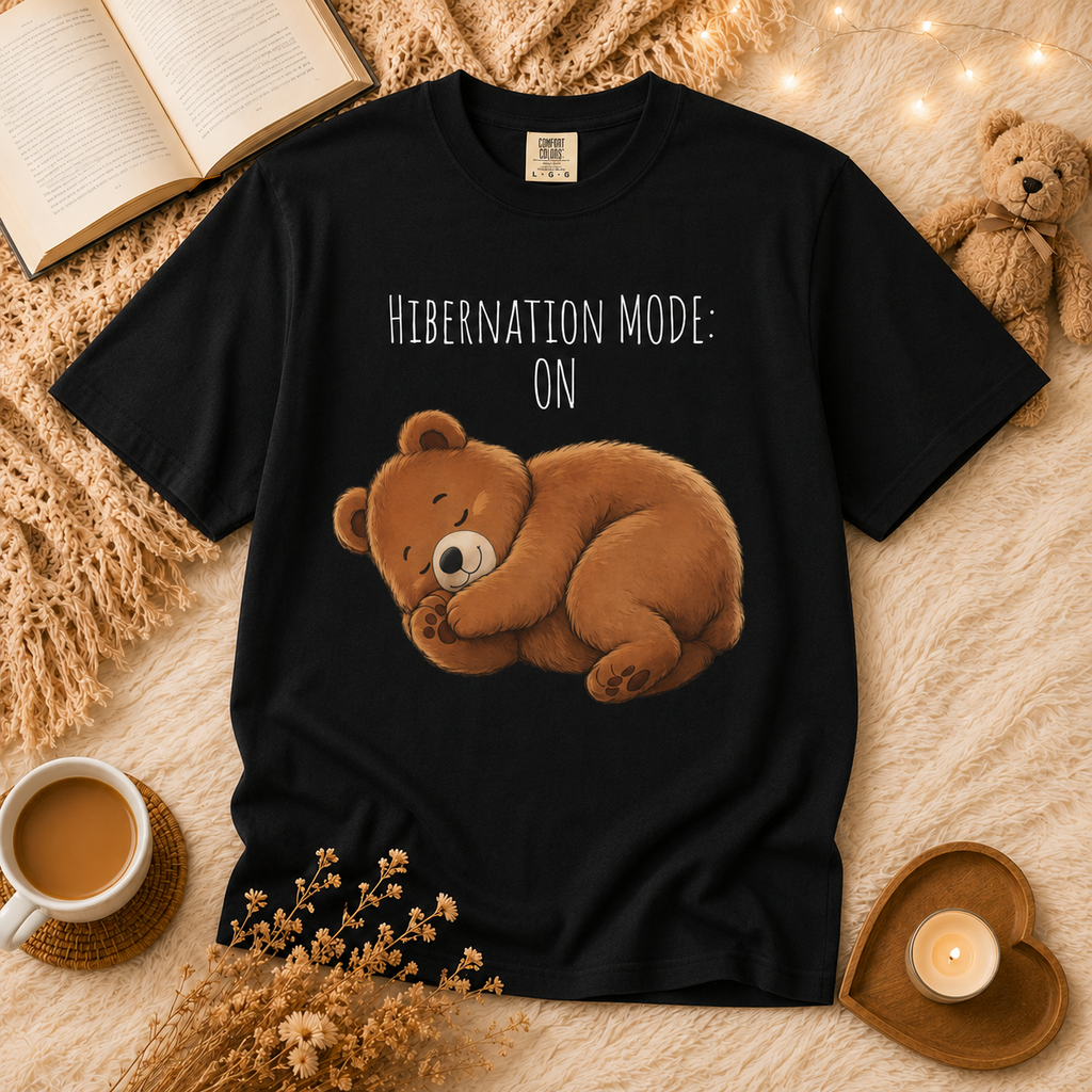 Hibernation Mode Shirt, Cute Sleeping Bear Shirt, Funny Bear Graphic Tee, Bear Lover Gift, Cozy Animal Lover T Shirt