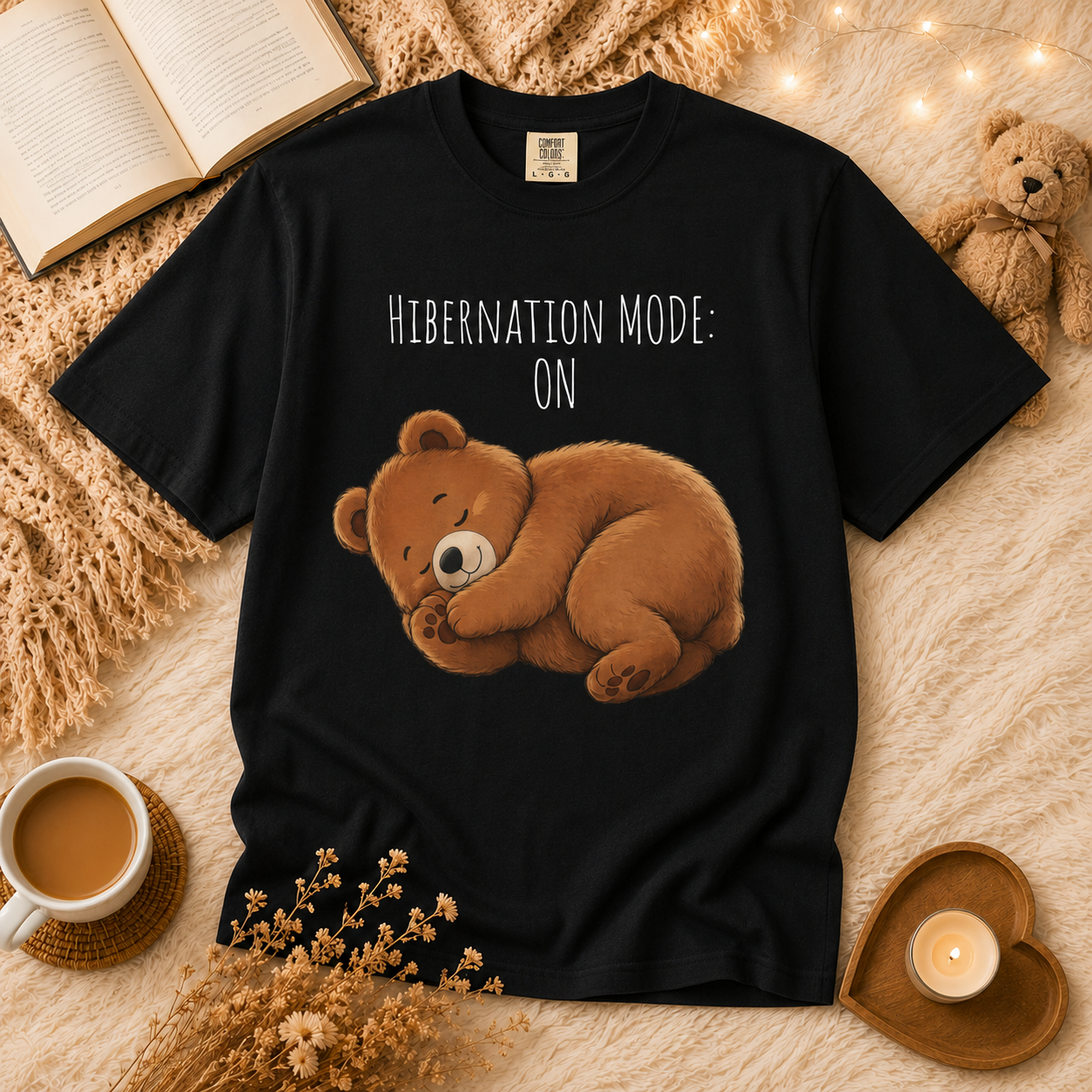 Hibernation Mode Shirt, Cute Sleeping Bear Shirt, Funny Bear Graphic Tee, Bear Lover Gift, Cozy Animal Lover T Shirt