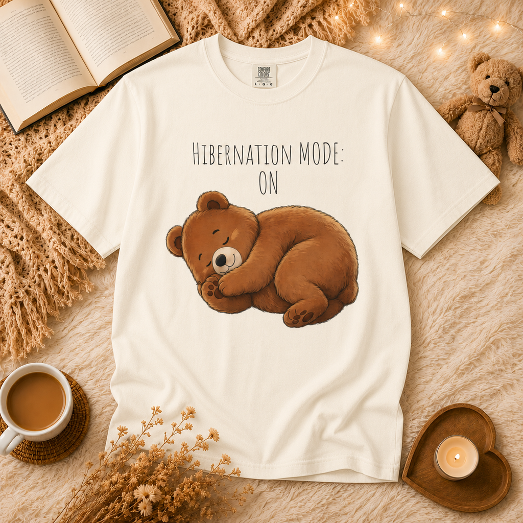 Hibernation Mode Shirt, Cute Sleeping Bear Shirt, Funny Bear Graphic Tee, Bear Lover Gift, Cozy Animal Lover T Shirt