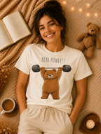 Bear Power Gym Shirt, Cute Weightlifting Bear T-Shirt, Funny Workout Tee, Fitness Lover Gift, Gym Bear Graphic Tee