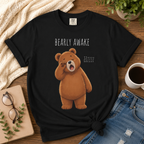 Bearly Awake Bear T-Shirt | Cute Funny Bear Graphic Tee | Unisex Comfort Colors Shirt | Sleepy Bear Gift