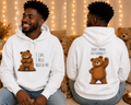 Cute Bear Motivational Hoodie | I Can. I Will. Watch Me. | Front & Back Graphic Unisex Pullover Sweatshirt