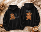 Cute Bear Motivational Hoodie | I Can. I Will. Watch Me. | Front & Back Graphic Unisex Pullover Sweatshirt
