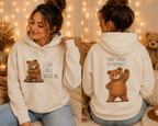 Cute Bear Motivational Hoodie | I Can. I Will. Watch Me. | Front & Back Graphic Unisex Pullover Sweatshirt