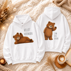 Hello Hooman Bear Hoodie | Cute Bear Graphic Unisex Hoodie | Cozy Animal Lover Gift