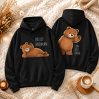 Hello Hooman Bear Hoodie | Cute Bear Graphic Unisex Hoodie | Cozy Animal Lover Gift