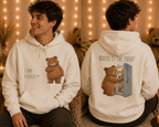 Where Is The Food? Bear Hoodie | Funny Hungry Bear Graphic Hoodie | Cute Foodie Gift | Unisex Cozy Sweatshirt | Front & Back Print