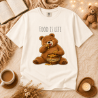 Cute Bear Shirt Food Is Life Tee, Funny Bear Graphic T-Shirt, Honey Bear Shirt, Foodie Gift, Bear Lover Gift, Unisex Animal Tee