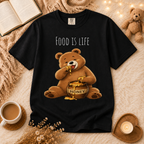 Cute Bear Shirt Food Is Life Tee, Funny Bear Graphic T-Shirt, Honey Bear Shirt, Foodie Gift, Bear Lover Gift, Unisex Animal Tee