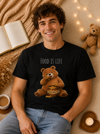 Cute Bear Shirt Food Is Life Tee, Funny Bear Graphic T-Shirt, Honey Bear Shirt, Foodie Gift, Bear Lover Gift, Unisex Animal Tee