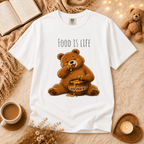 Cute Bear Shirt Food Is Life Tee, Funny Bear Graphic T-Shirt, Honey Bear Shirt, Foodie Gift, Bear Lover Gift, Unisex Animal Tee