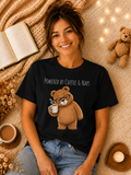 Powered by Coffee & Naps Bear T-Shirt | Cute Cozy Bear Unisex Graphic Tee | Coffee Lover Gift