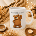 Cute Bear Coffee Mug | Unleash Your Bear Strength | Motivational Ceramic Mug | Bear Lover Gift | 11oz, 15oz Coffee Cup