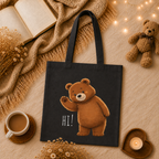 Cute Teddy Bear Tote Bag | Kawaii Canvas Tote | Reusable Shopping Bag | Cute Bear Gift | Everyday Shoulder Bag