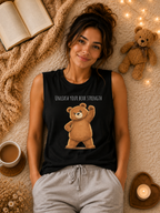 Unleash Your Bear Strength Muscle Tank Top | Cute Gym Bear Shirt | Cute Workout Tank | Unisex Sleeveless Fitness Top | Gift for Gym Lovers