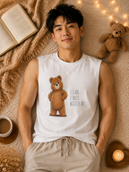 Cute Bear Muscle Tank Top | Cute Gym Bear Shirt | Cute Workout Tank | Unisex Sleeveless Fitness Top | Gift for Gym Lovers