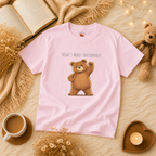 Today's Mood: Unstoppable Cute Bear Kids T-Shirt | Motivational Bear Graphic Tee | Youth XS-XL | Ages 4-14