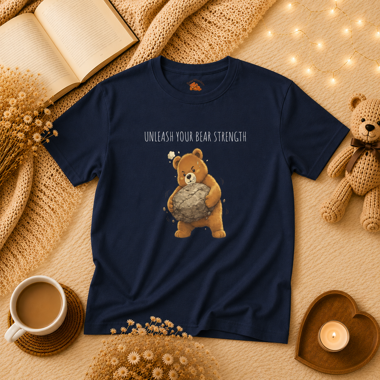 Unleash Your Bear Strength Cute Bear Kids T-Shirt | Motivational Bear Graphic Tee | Youth XS-XL | Ages 4-14