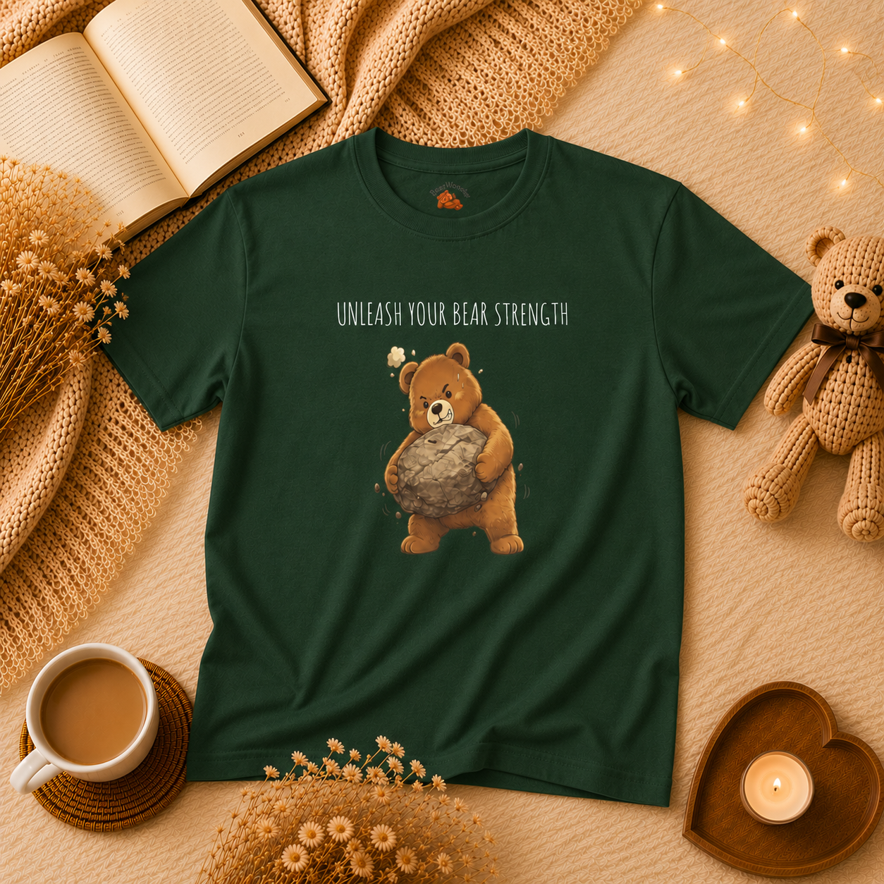 Unleash Your Bear Strength Cute Bear Kids T-Shirt | Motivational Bear Graphic Tee | Youth XS-XL | Ages 4-14