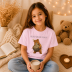 Unleash Your Bear Strength Cute Bear Kids T-Shirt | Motivational Bear Graphic Tee | Youth XS-XL | Ages 4-14