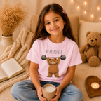 Bear Power Cute Bear Kids T-Shirt | Motivational Bear Graphic Tee | Youth XS-XL | Ages 4-14