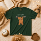 Bear Power Cute Bear Kids T-Shirt | Motivational Bear Graphic Tee | Youth XS-XL | Ages 4-14