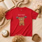 Bear Power Cute Bear Kids T-Shirt | Motivational Bear Graphic Tee | Youth XS-XL | Ages 4-14