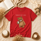 Powered by Naps & Milk Cute Bear Kids T-Shirt |  Bear Graphic Tee | Youth XS-XL | Ages 4-14