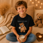 Powered by Naps & Milk Cute Bear Kids T-Shirt |  Bear Graphic Tee | Youth XS-XL | Ages 4-14