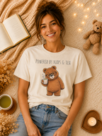 Powered By Naps & Tea Bear Shirt | Cute Tea Lover T-Shirt | Cozy Bear Graphic Tee | Book Lover Gift | Unisex Comfort Colors Tee