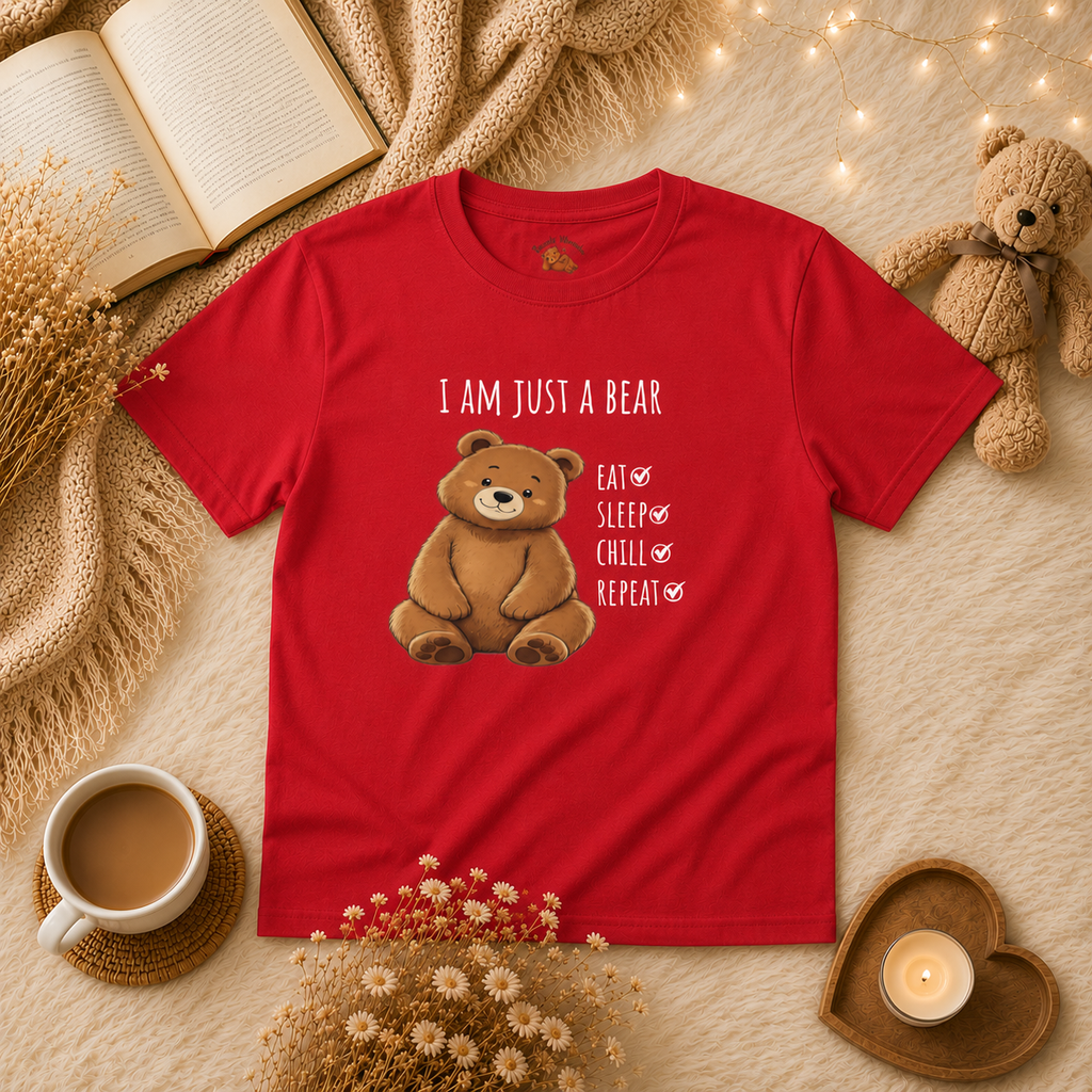 I Am Just a Bear Kids T-Shirt |  Bear Graphic Tee | Youth XS-XL | Ages 4-14