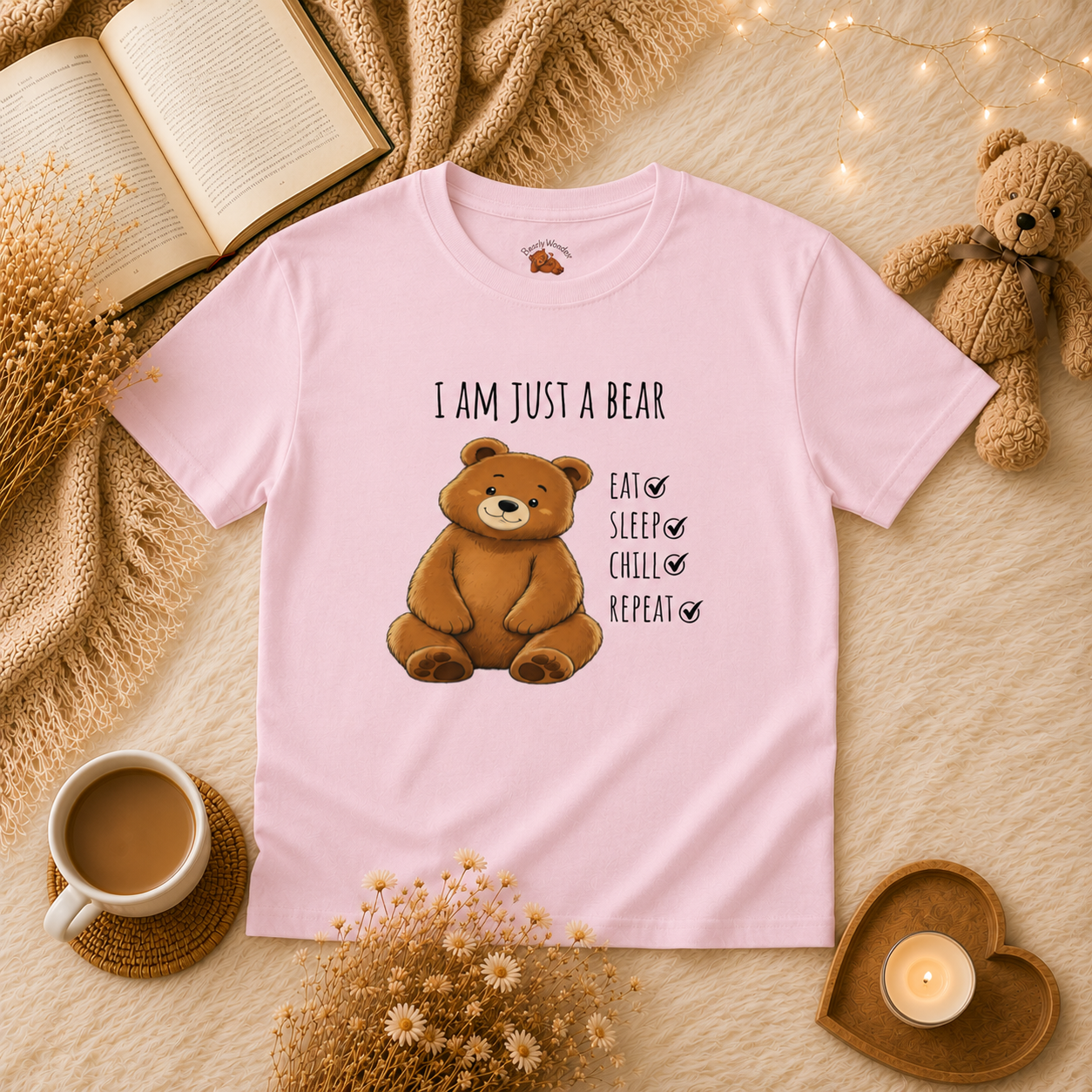 I Am Just a Bear Kids T-Shirt |  Bear Graphic Tee | Youth XS-XL | Ages 4-14