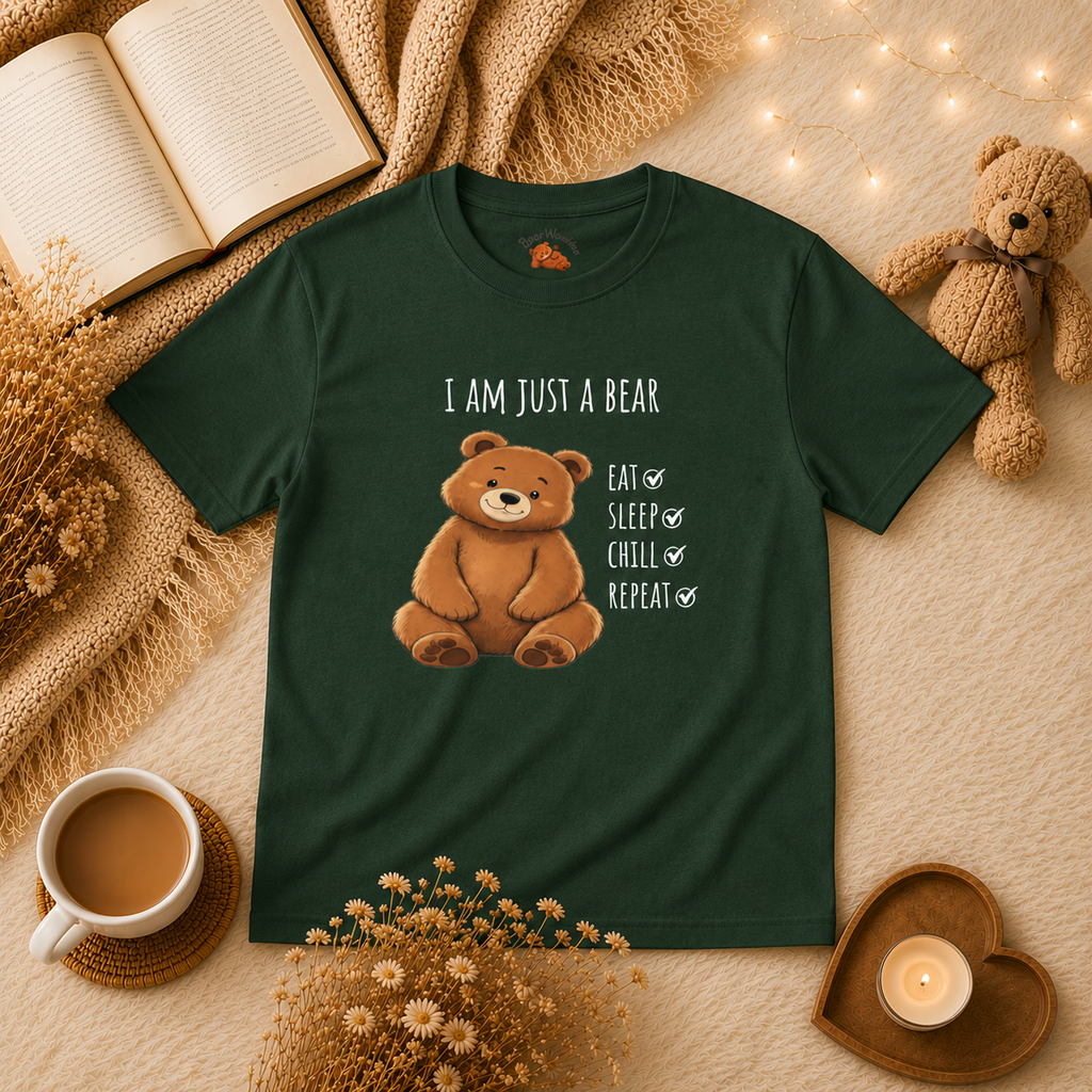 I Am Just a Bear Kids T-Shirt |  Bear Graphic Tee | Youth XS-XL | Ages 4-14