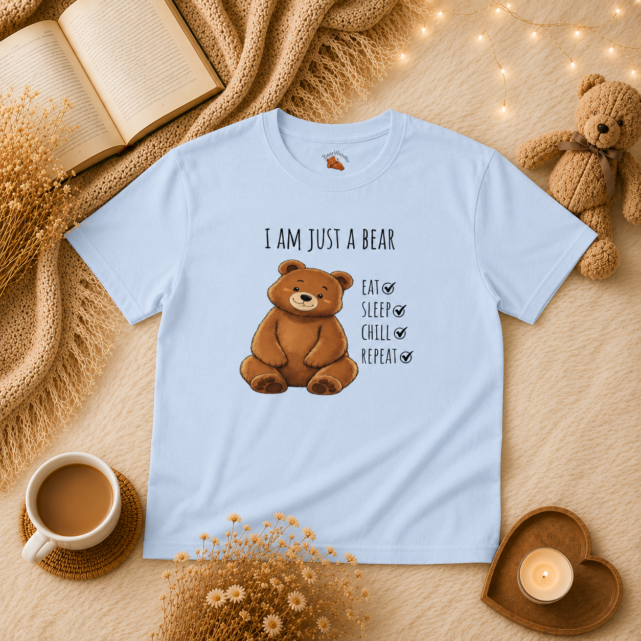 I Am Just a Bear Kids T-Shirt |  Bear Graphic Tee | Youth XS-XL | Ages 4-14