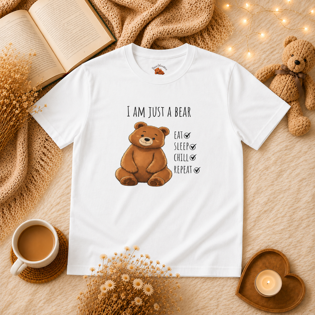I Am Just a Bear Kids T-Shirt |  Bear Graphic Tee | Youth XS-XL | Ages 4-14