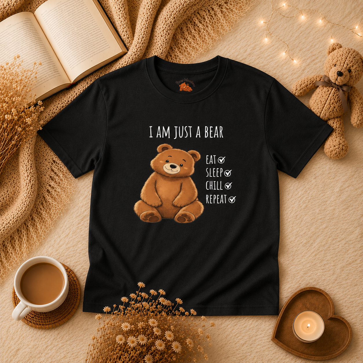 I Am Just a Bear Kids T-Shirt |  Bear Graphic Tee | Youth XS-XL | Ages 4-14