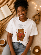 Sending You a Bear Hug T-Shirt Cute Bear Tee I Heart Warming Graphic Tee, Bear Lover Gift, Cozy Animal Lover T Shirt