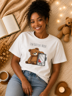 Low Battery Mode Cute Bear T-Shirt I Cute Bear Tee I Heart Warming Graphic Tee, Bear Lover Gift, Cozy Animal Lover T Shirt